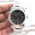 Copy Rolex Milgauss Black Dial Orange Pointer Stainless Steel Case Watch